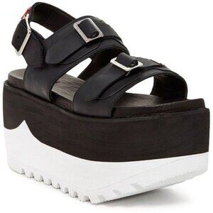 NWOB Hunter Original Black Double Buckle High Platform Sandals